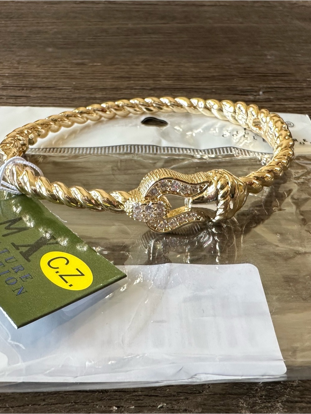 Gorgeous gold and pave’ cable buckle bracelet- new